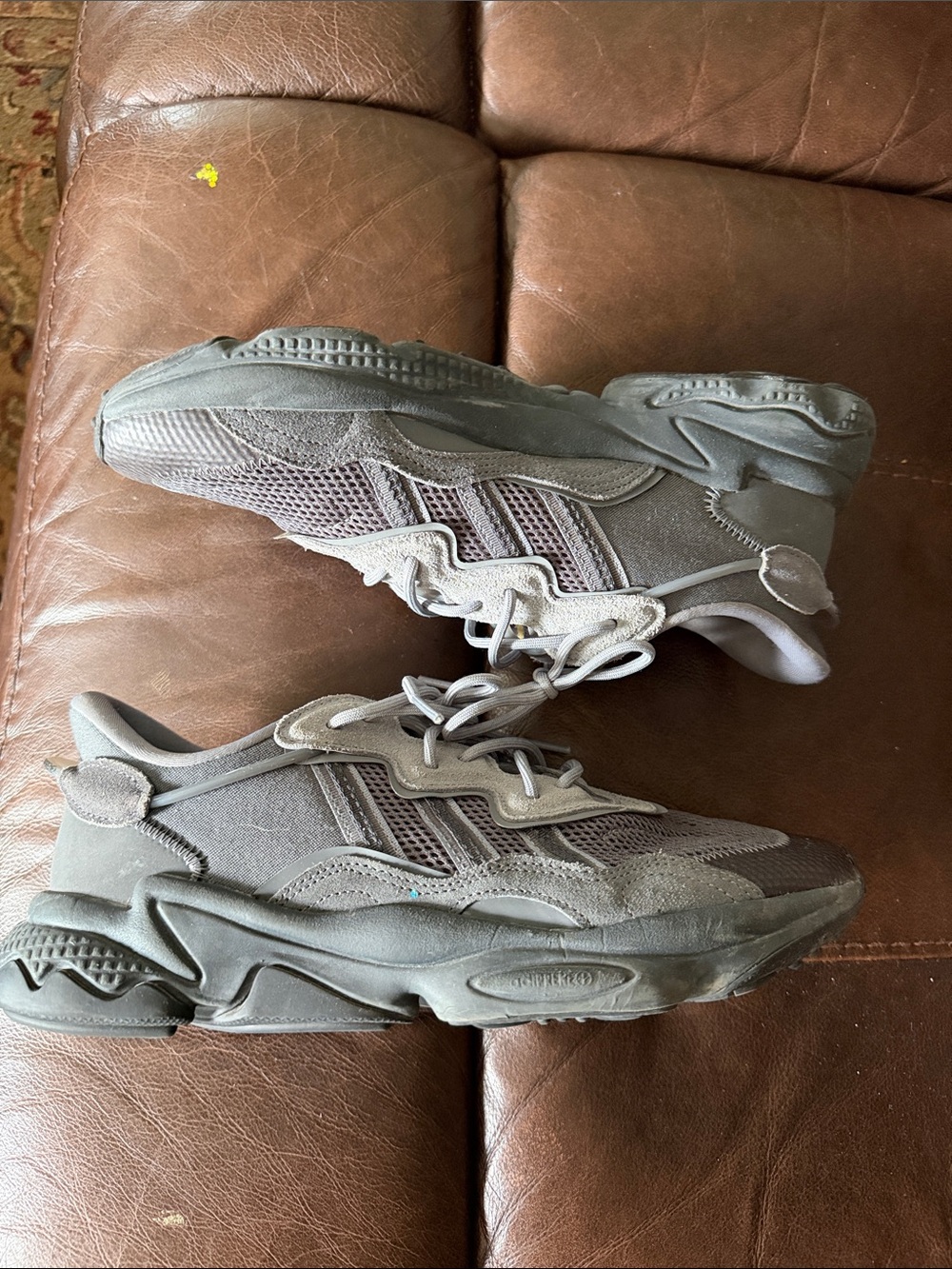 adidas Men's ozweego Athletic Sneakers in Gray and Dark Gray - Picture 2 of 11